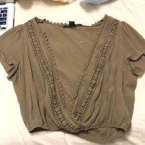 Snap button shirt cropped